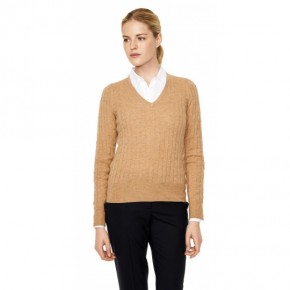 GANT Stretch Lambswool Cable V-Neck